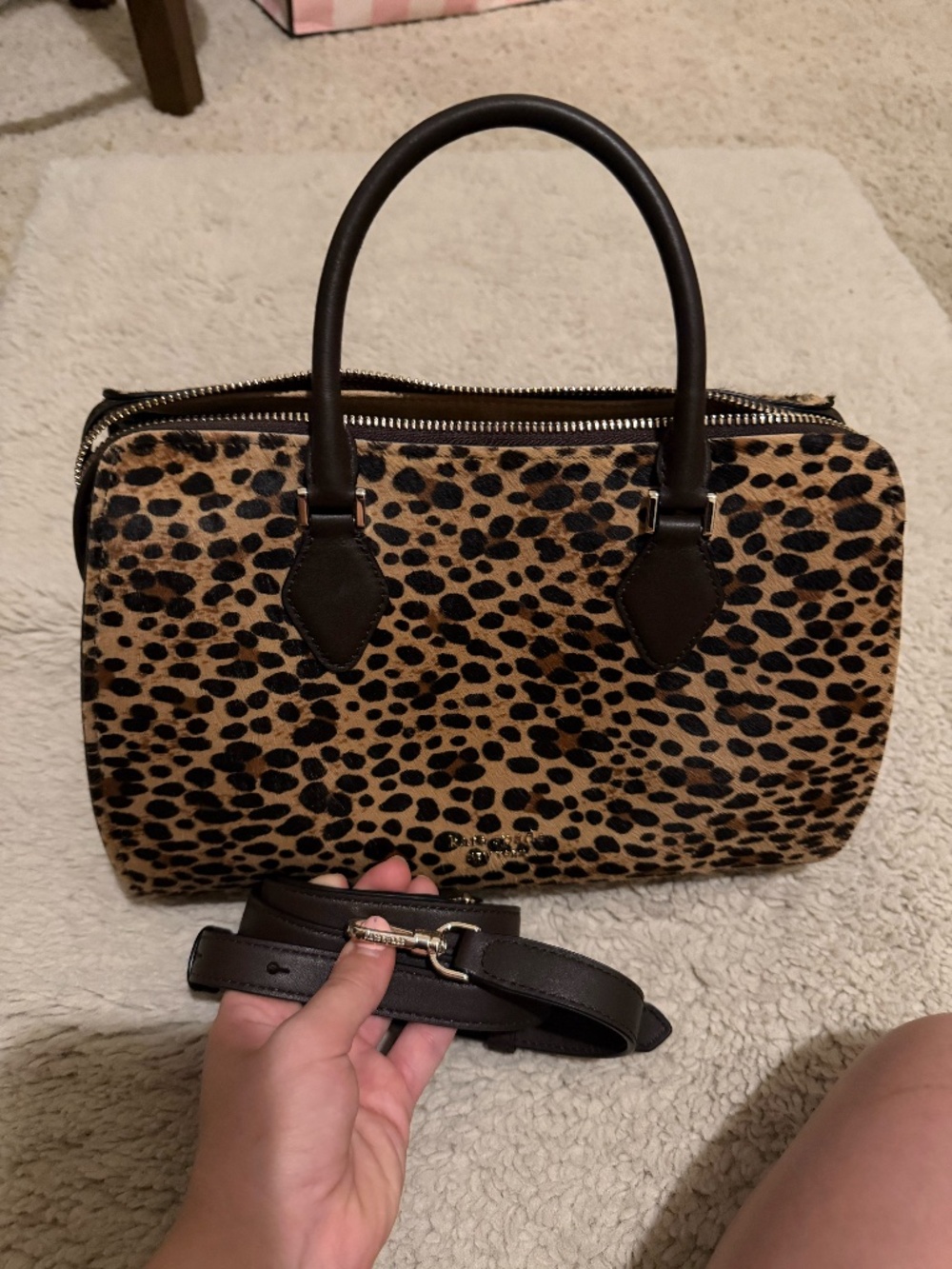 Kate Spade Calf Hair Kade Spade Bag With Crossbody Strap